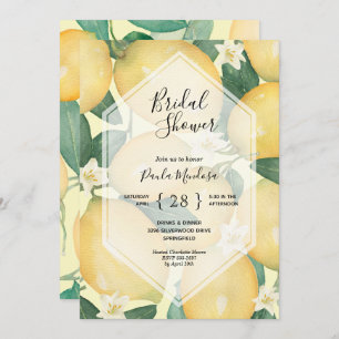 Waterverf Lemons Bridal Shower Invitations