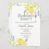 Waterverf Lemons Champagne Glass Bachelorette Kaart (Voorkant / Achterkant)