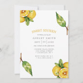 Waterverf Lemons Citrus Modern Sweet 16 Kaart (Voorkant)