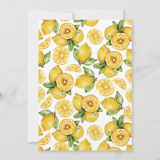 Waterverf Lemons Citrus Modern Vrijgezellenfeest Kaart (Achterkant)