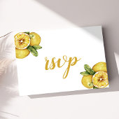 Waterverf Lemons Citrus Modern Wedding RSVP Briefkaart