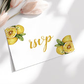 Waterverf Lemons Citrus Modern Wedding RSVP Briefkaart