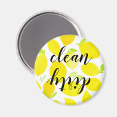Waterverf Lemons Clean Dirty Dishwasher Magnet (Voorkant / Achterkant)