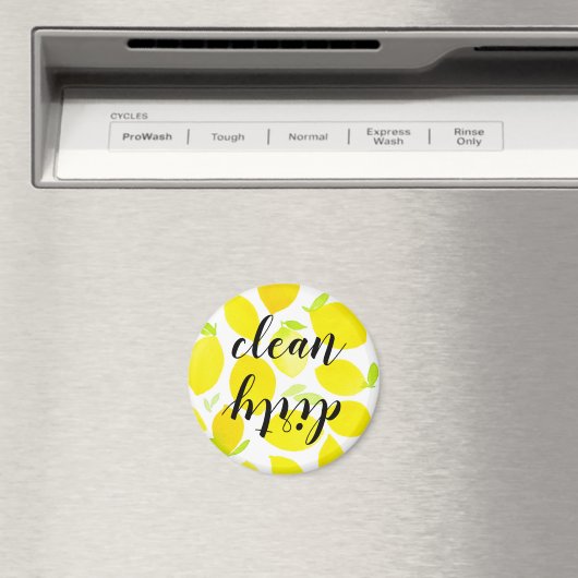 Waterverf Lemons Clean Dirty Dishwasher Magnet (Insitu (Vaatwasser))