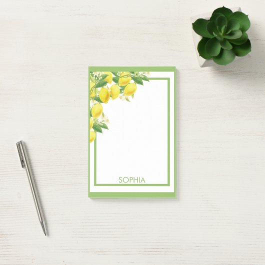 Waterverf Lemons Elegant Trendy Citrus Post-it® Notes (Kantoor)