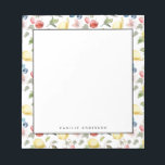 Waterverf Lemons en Berries Patroon op maat Notitieblok<br><div class="desc">botanisch blocnote. Het bevat een patroon van citroenen,  kersen en bosbessen. Personaliseer u door namen en andere details toe te voegen Dit botanische notebookscherm is perfect als cadeau.</div>