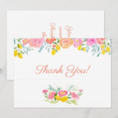 Waterverf Lemons en bloemen Hartelijk dank Bedankkaart (Voorkant / Achterkant)