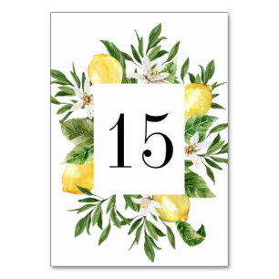 Waterverf Lemons en Blossom Summer Wedding Kaart