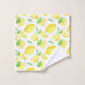 Waterverf Lemons en Blue Stripes Bathroom Bad Handdoek (Wasdoekje)