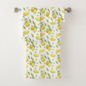 Waterverf Lemons en Greenery Pattern Bad Handdoek (Insitu)