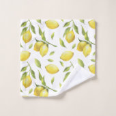 Waterverf Lemons en Greenery Pattern Bad Handdoek (Wasdoekje)