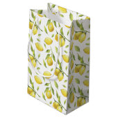  Waterverf Lemons en Greenery Pattern Klein Cadeauzakje (Achterkant Gekanteld)