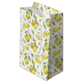  Waterverf Lemons en Greenery Pattern Klein Cadeauzakje (Voorkant Gekanteld)