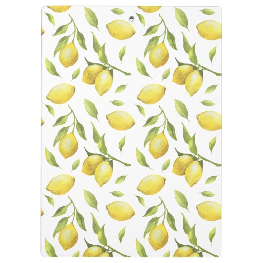 Waterverf Lemons en Greenery Pattern Klembord (Achterkant)
