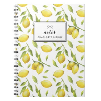  Waterverf Lemons en Greenery Pattern Notitieboek