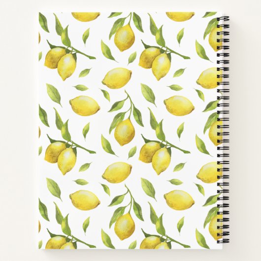 Waterverf Lemons en Greenery Pattern Notitieboek (Achterkant)