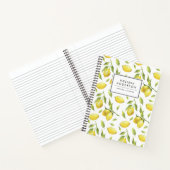 Waterverf Lemons en Greenery Pattern Notitieboek (Binnen)