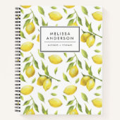Waterverf Lemons en Greenery Pattern Notitieboek (Voorkant)