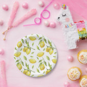 Waterverf Lemons en Greenery Pattern Papieren Bordje (Feest)