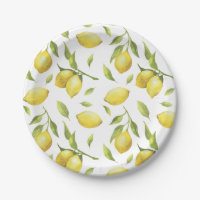 Waterverf Lemons en Greenery Pattern
