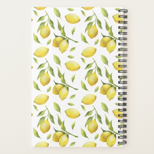 Waterverf Lemons en Greenery Pattern Planner (Achterkant)