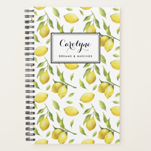  Waterverf Lemons en Greenery Pattern Planner (Voorkant)