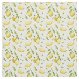  Waterverf Lemons en Greenery Pattern Stof