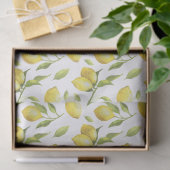 Waterverf Lemons en Greenery Pattern Tissuepapier (Geschenk)
