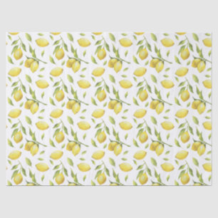 Waterverf Lemons en Greenery Pattern Tissuepapier