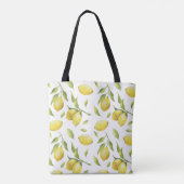  Waterverf Lemons en Greenery Pattern Tote Bag (Achterkant)