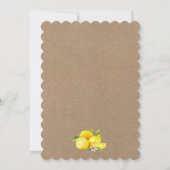 Waterverf Lemons en Greenery Wedding Kraft Kaart (Achterkant)