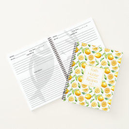 Waterverf Lemons en Leaves Recipe Book Notitieboek