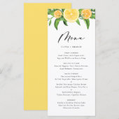 Waterverf Lemons en Sinaasappels Citrus Wedding Me Menu (Voorkant / Achterkant)