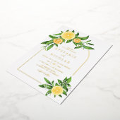 Waterverf Lemons en Sinaasappels Folie Uitnodiging (Gedraaid)