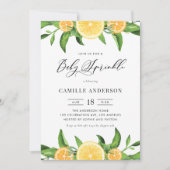 Waterverf Lemons en Sinaasappels Summer Baby Sprin Kaart (Voorkant)