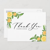 Waterverf Lemons en Sinaasappels Zomer Dank u Briefkaart (Voorkant / Achterkant)