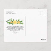 Waterverf Lemons en Sinaasappels Zomer Dank u Briefkaart (Achterkant)