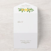 Waterverf Lemons en Sinaasappels Zomer Weddenschap All In One Uitnodiging (Buitenkant)