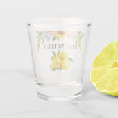 Waterverf Lemons Floral Greenery Limoncello Shot Glas (Achterkant)