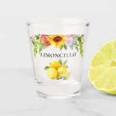 Waterverf Lemons Floral Greenery Limoncello Shot Glas (Voorkant)