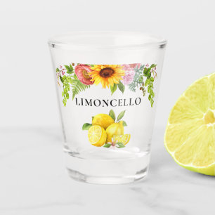 Waterverf Lemons Floral Greenery Limoncello Shot Glas