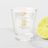 Waterverf Lemons Floral Wedding Limoncello Shot Glas (Achterkant)