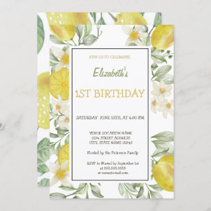 Waterverf Lemons Flowers Birthday Kaart