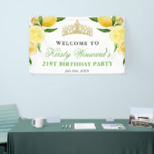 Waterverf Lemons & Flowers Welkom Verjaardagsfeest Spandoek (Beurs)