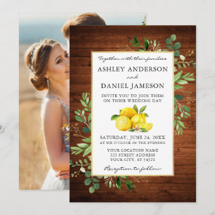 Waterverf Lemons Foto Wood Weddenschap Kaart