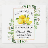 Waterverf Lemons Gold Limoncello Likeurfles Etiket (Enkel label)