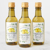 Waterverf Lemons Gold Limoncello Small Label Wijn Etiket (Flessen)