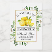 Waterverf Lemons Gold Limoncello Small Label Wijn Etiket (Enkel label)