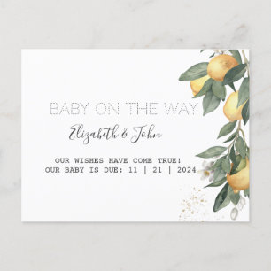 Waterverf Lemons Green Aankondigingskaart