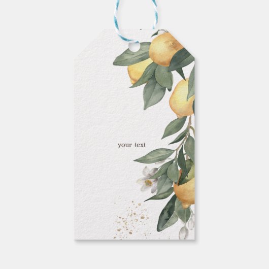 Waterverf Lemons Green Cadeaulabel (Achterkant)